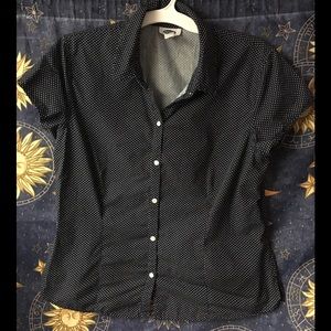 Old Navy Large Black and White Polka Dot Top